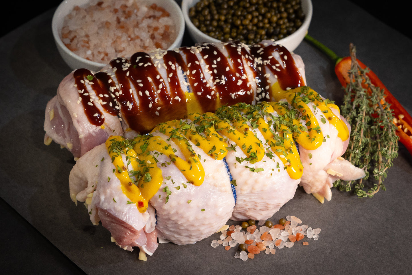 Ham & Cheese Chicken Rolls - Honey Mustard Glaze